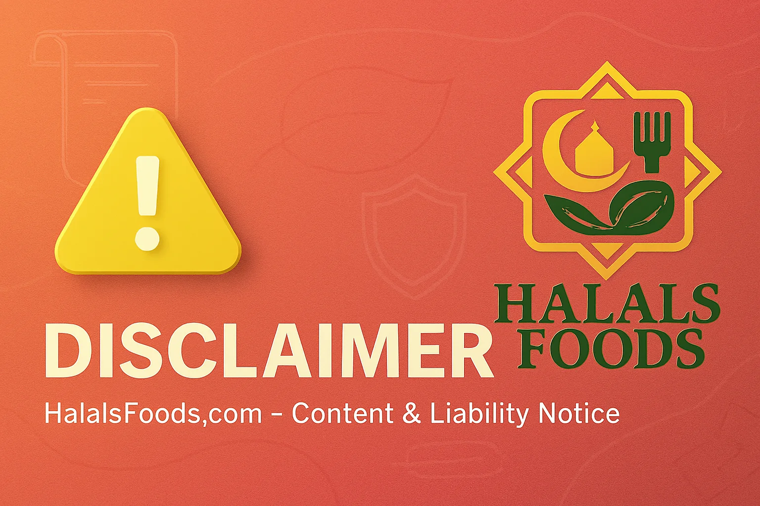 Disclaimer HalalsFoods.com – Content & Liability Notice
